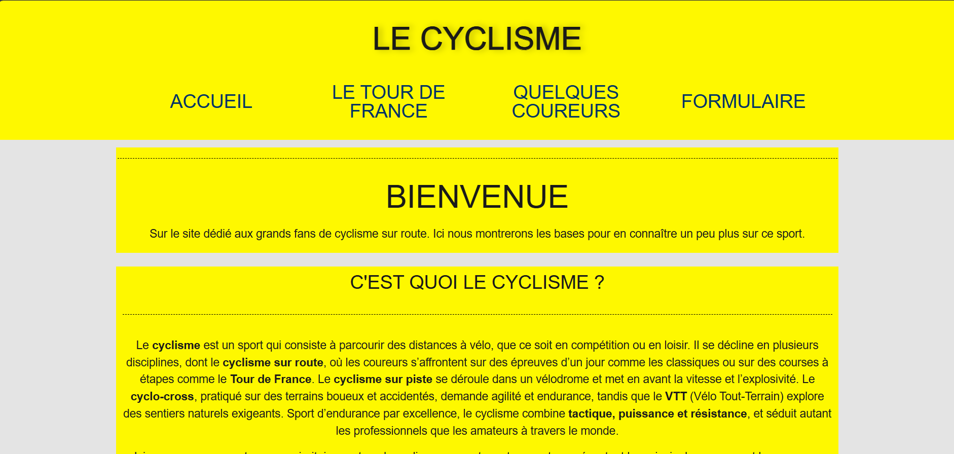 Site WordPress Cyclisme